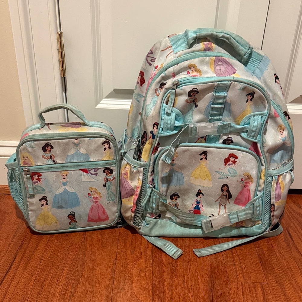 Pottery Barn Kids Princess Backpack and Lunchbox Set - Light Blue